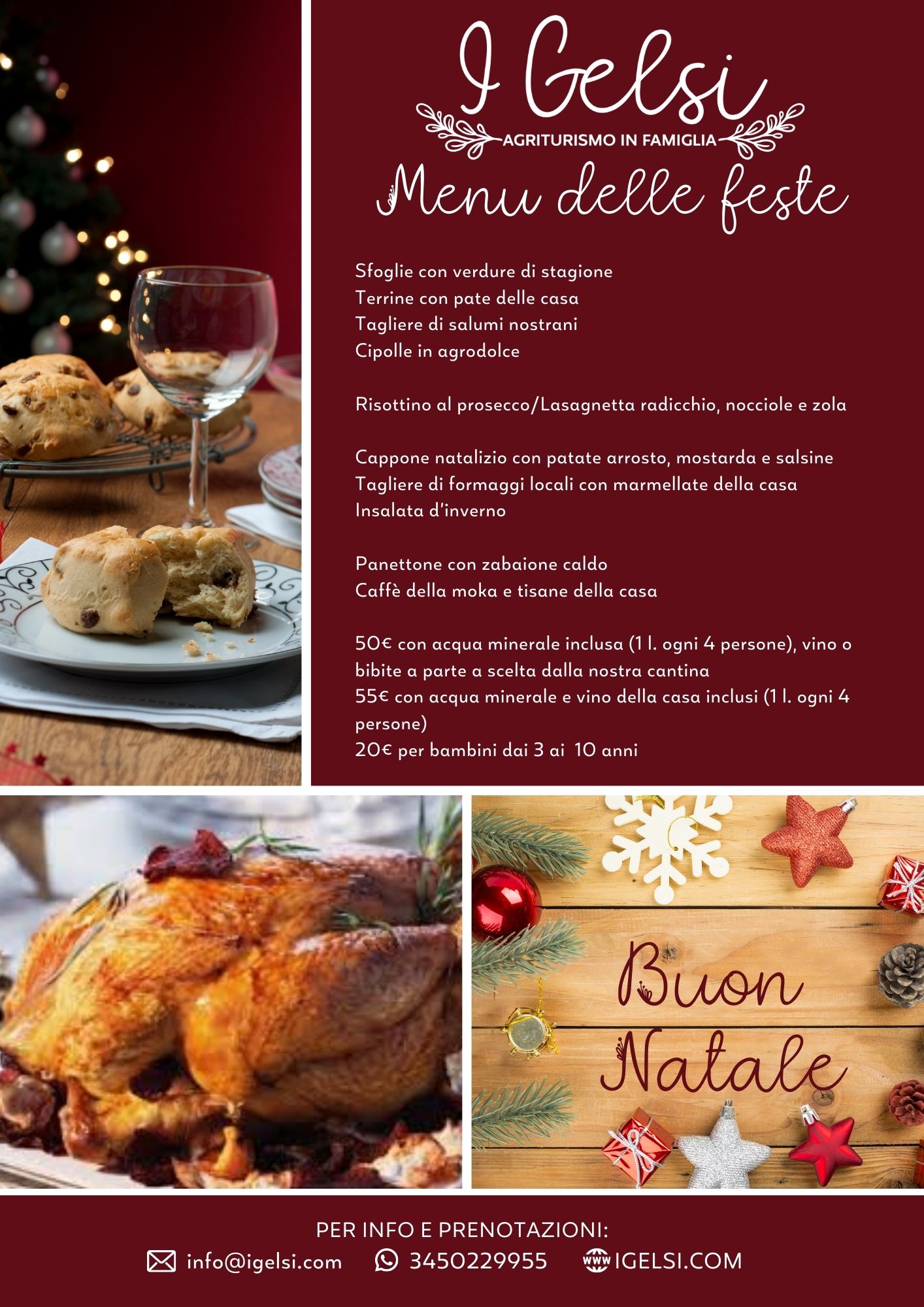 volantino menu delle feste